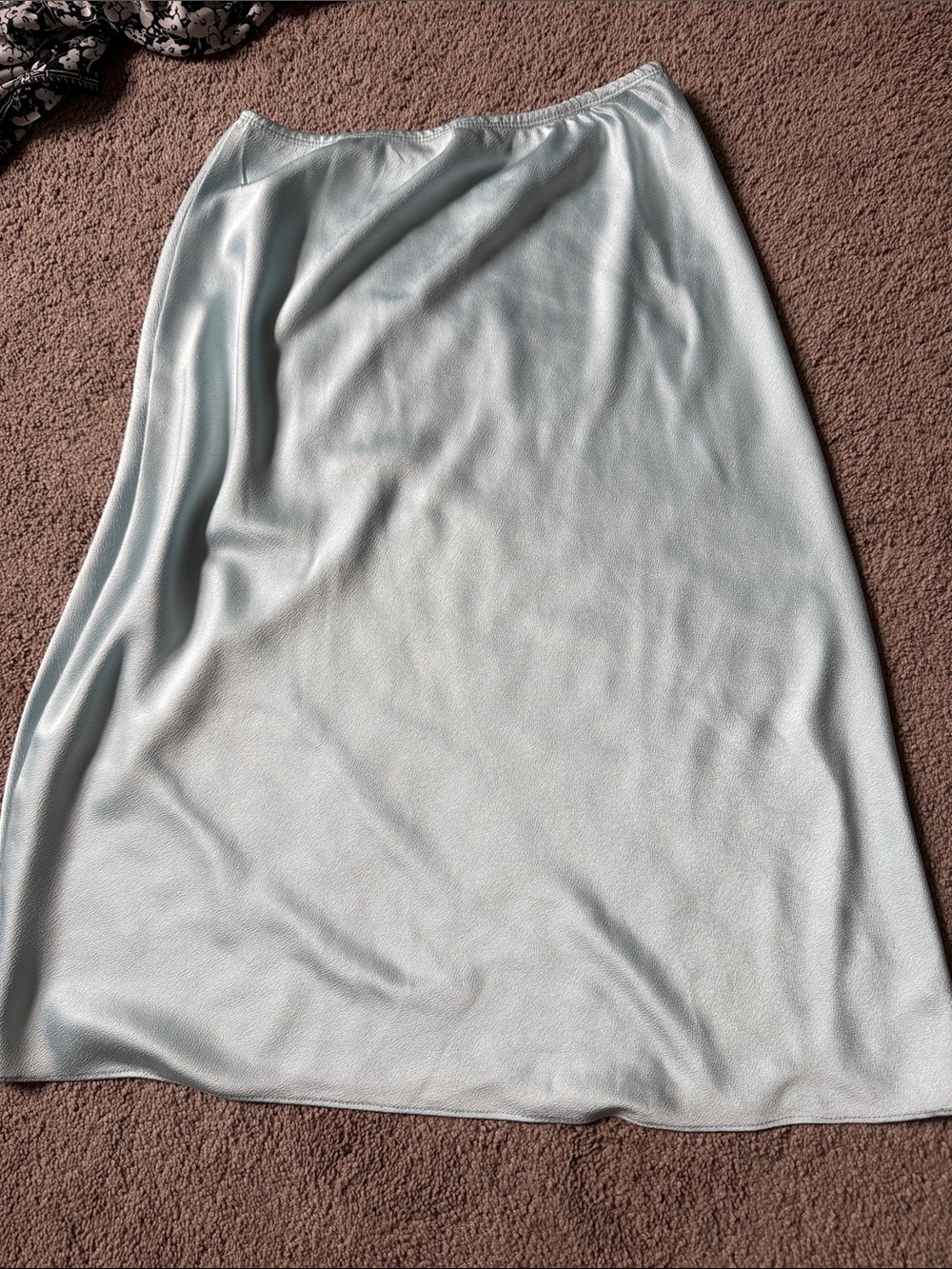 Vince Camuto Pale Blue Satin Maxi Skirt